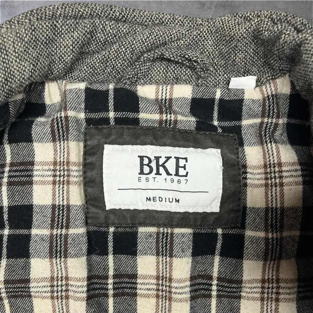 BKE Quilted Vest Medium Green/Brown Plaid Lining